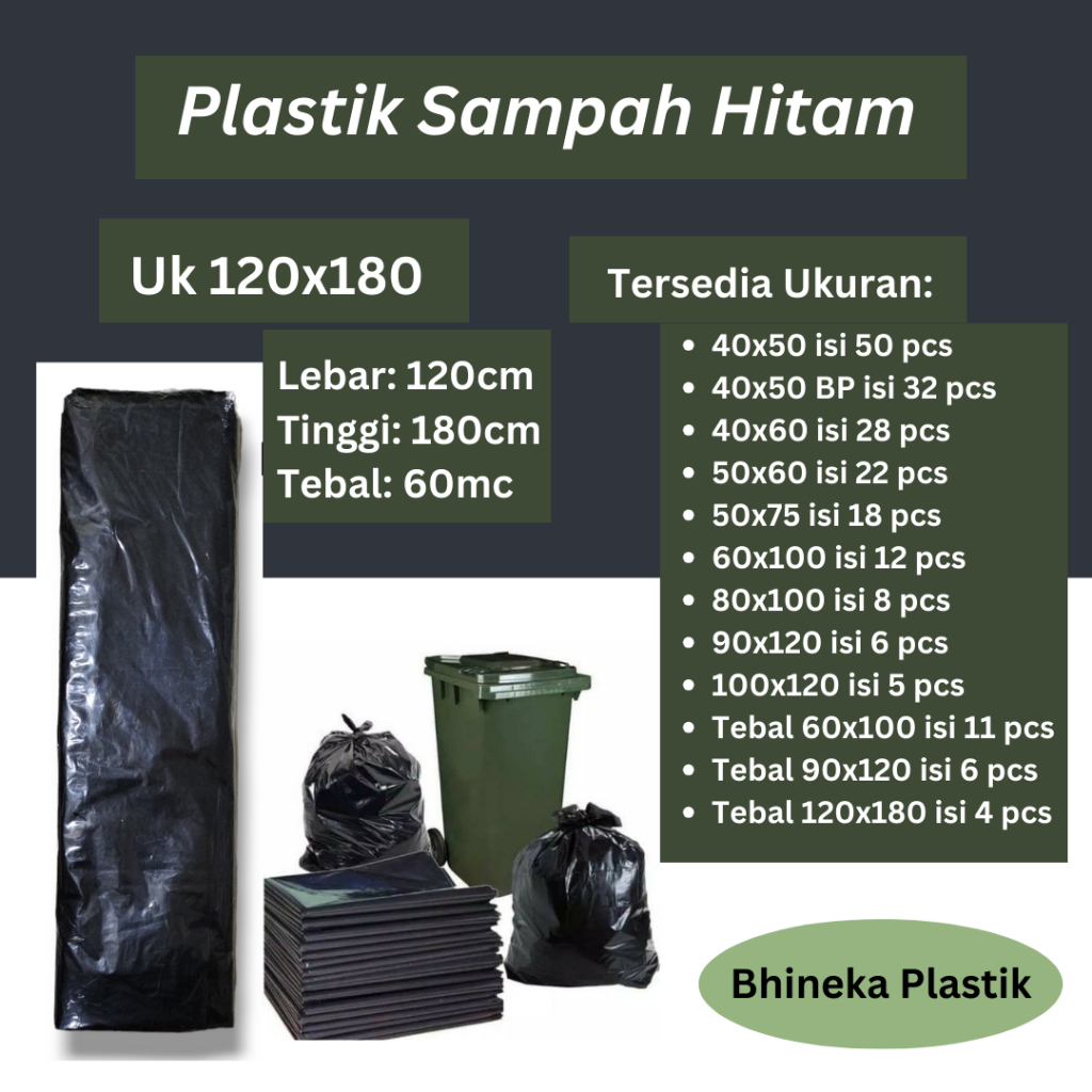 Jual Plastik Sampah Hitam Tebal Kantong Sampah Hitam Tebal Kantong