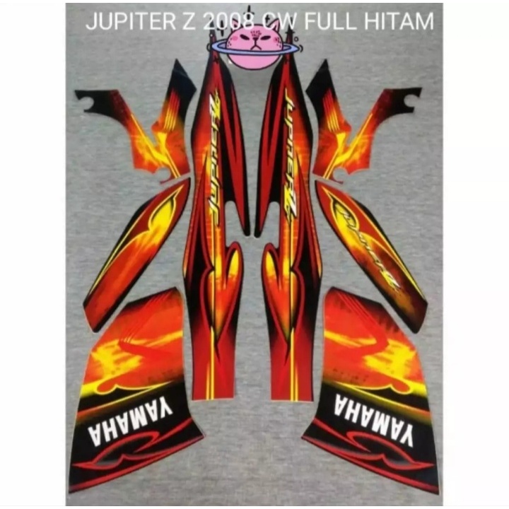 Jual Stiker Striping Lis Motor Jupiter Z Burhan Full Hitam Standar