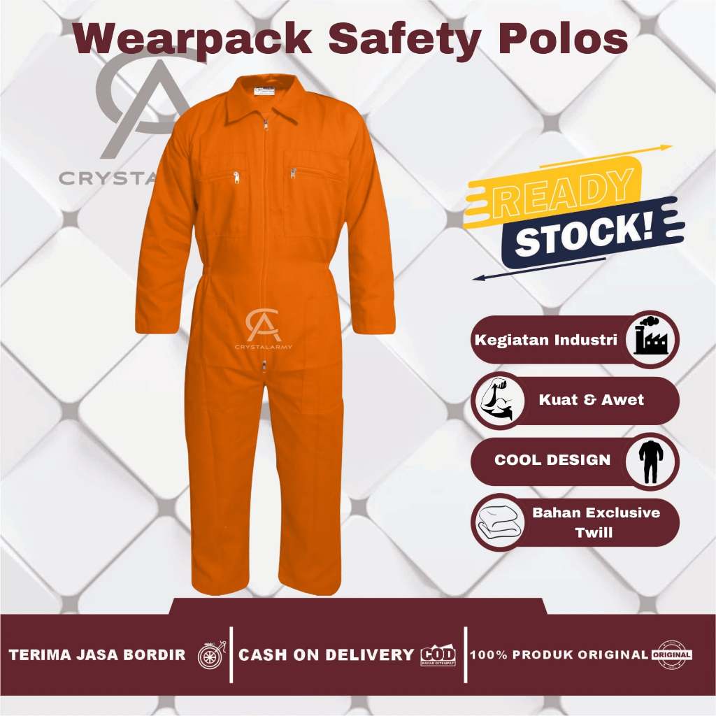 Jual Wearpack Safety Polos Grosir Wearpack Bengkel Baju Bengkel