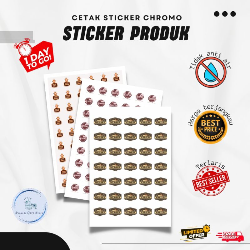 Jual Cetak Stiker Label Chromo Bontak Murah Shopee Indonesia