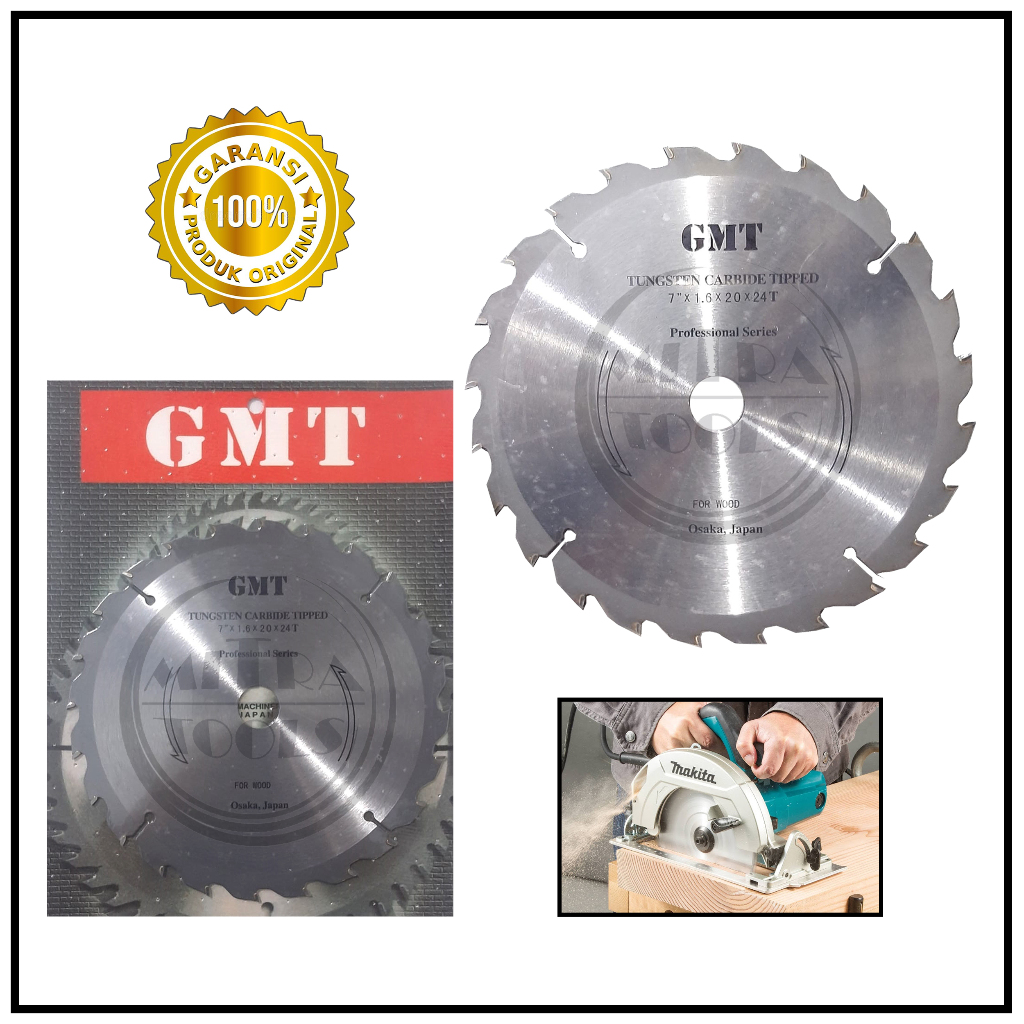 Jual GMT Mata Circle Kayu 7x24T Circular Saw Blade GMT 7 X 24 T Mata