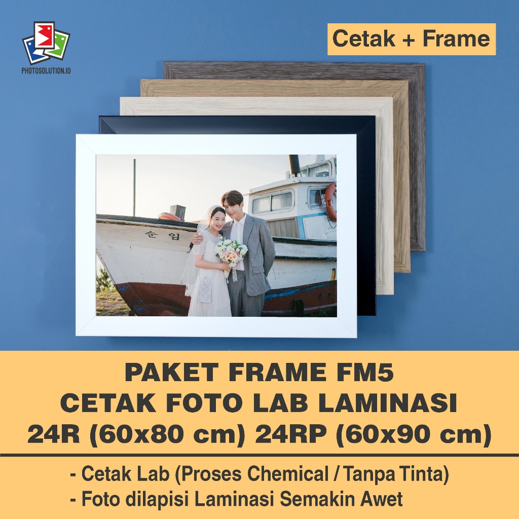 Jual Paket Cetak 24R 24RP Laminasi Frame Foto Minimalis 60x80 60x90