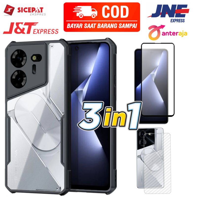 Jual PAKET 3 IN 1 Case Tecno Pova 5 Pro Pova 5 Pova Neo 3 Spark