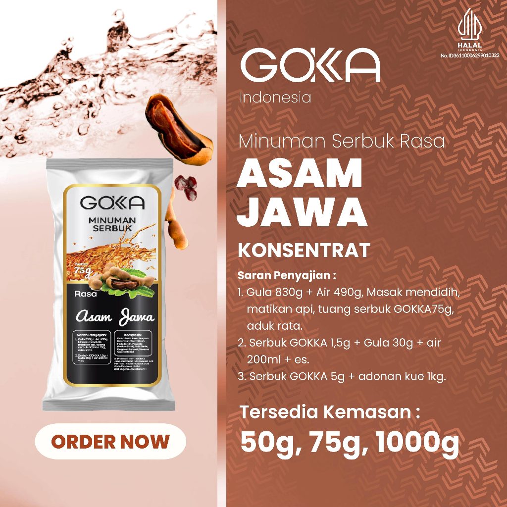 Jual Bubuk Minuman Powder Gokka Rasa Asam Jawa Kemasan Gr Shopee