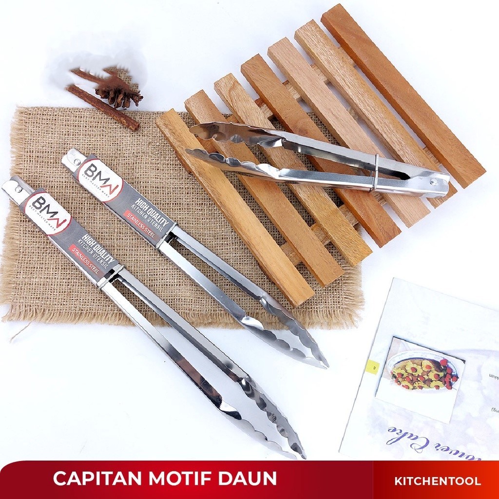 Jual JEPITAN DAUN STAINLESS 9 12 14INCHI CAPITAN MAKANAN MODEL DAUN