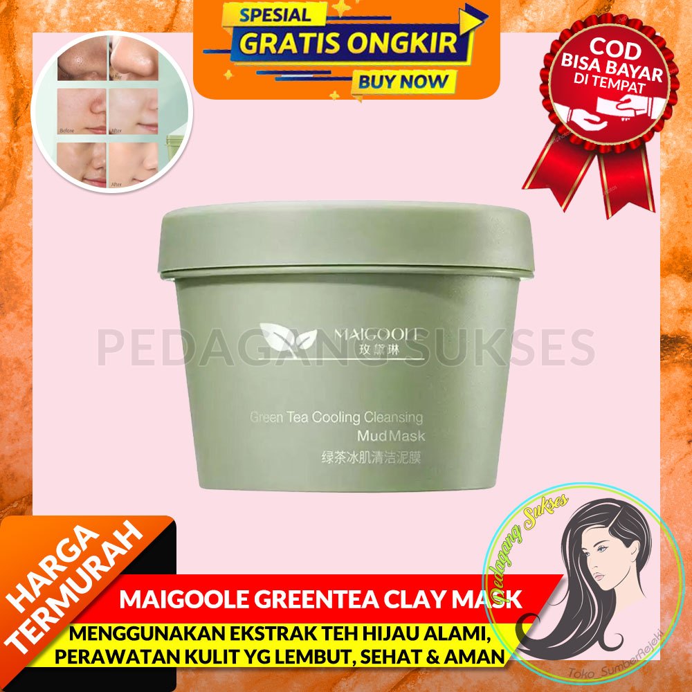 Jual Cod Maigoole Greentea Clay Mask Meidian Green Tea Clay Mask