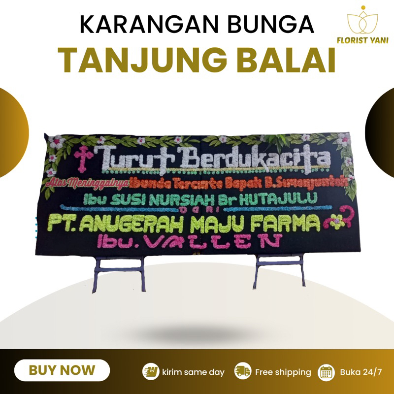 Jual PAPAN BUNGA TURUT BERDUKA CITA KARANGAN BUNGA BERDUKA CITA