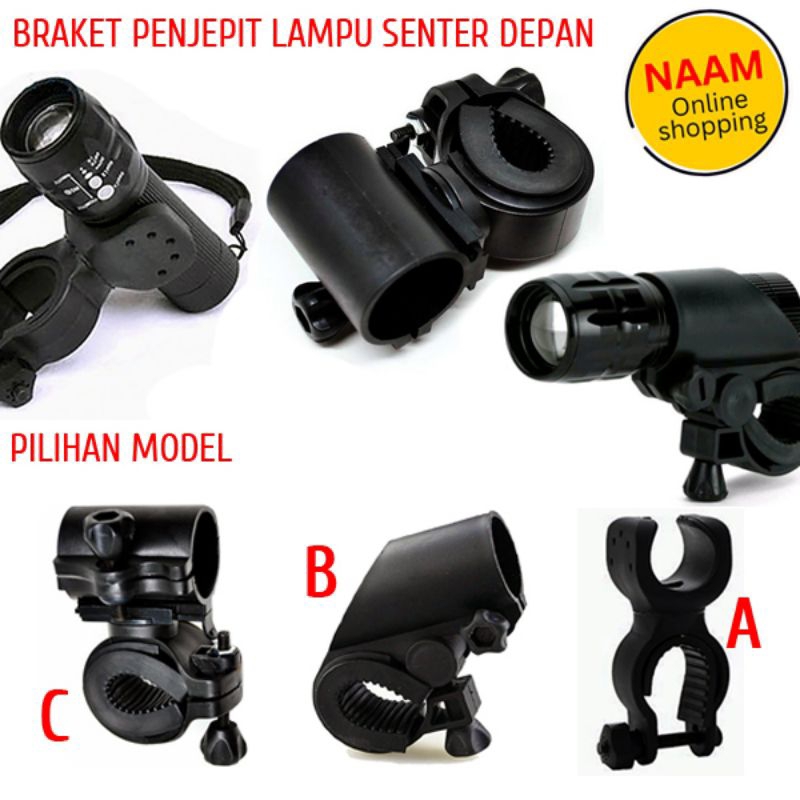 Jual BRAKET JEPIT SENTER BRACKET LAMPU SENTER DEPAN SEPEDA BRAKET