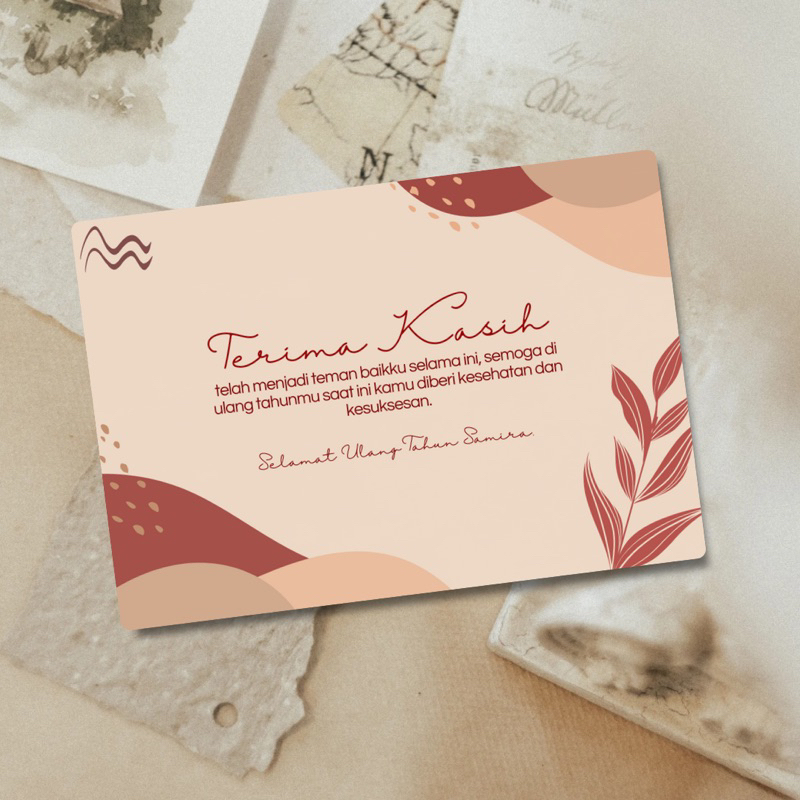 Jual Custom Kartu Ucapan Aesthetic Greeting Card Gift Card Shopee