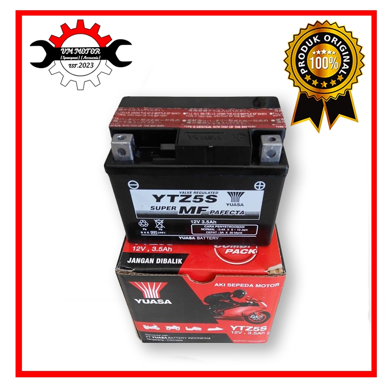 Jual Aki Motor Yuasa YTZ5S 12V 3 5Ah Aki Kering Motor Vario Beat Dll