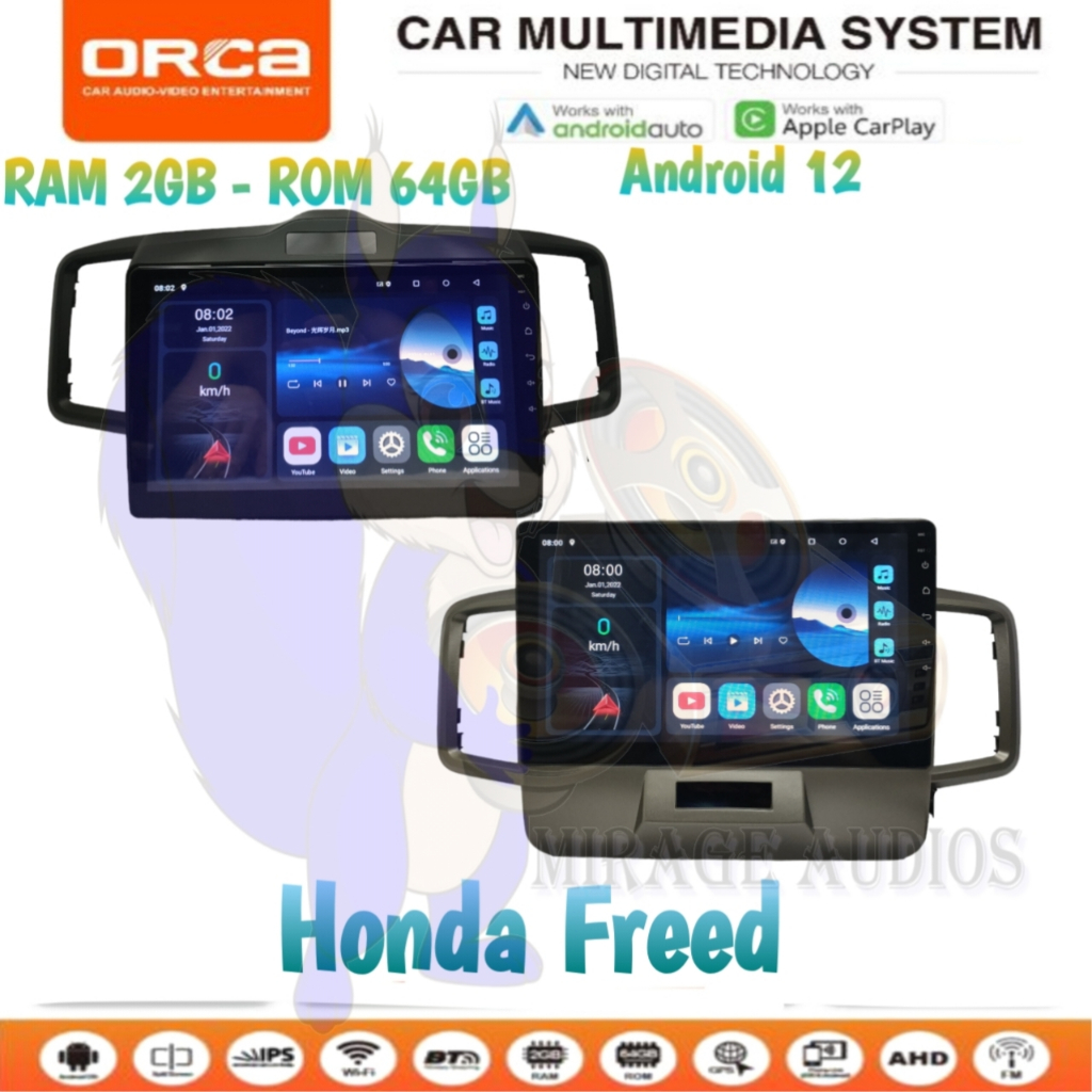 Jual Head Unit Android Orca Eco Auto Series Honda Freed Inch Plug