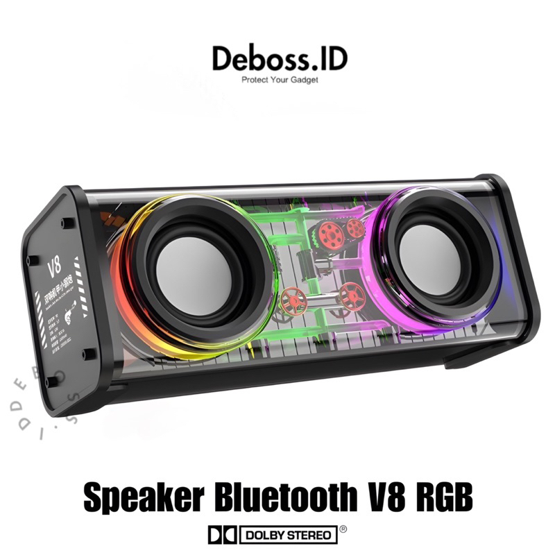 Jual Deboss V Speaker Mecha Transparan Suara Ganda Pengeras Suara