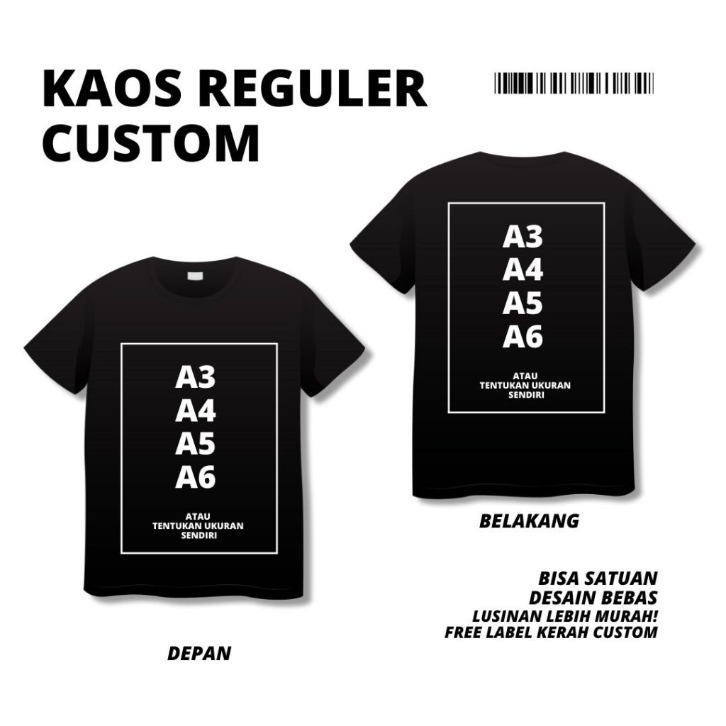 Jual Kaos Custom Sablon Satuan DTF Kaos Slim Fit Custom Kaos Slim