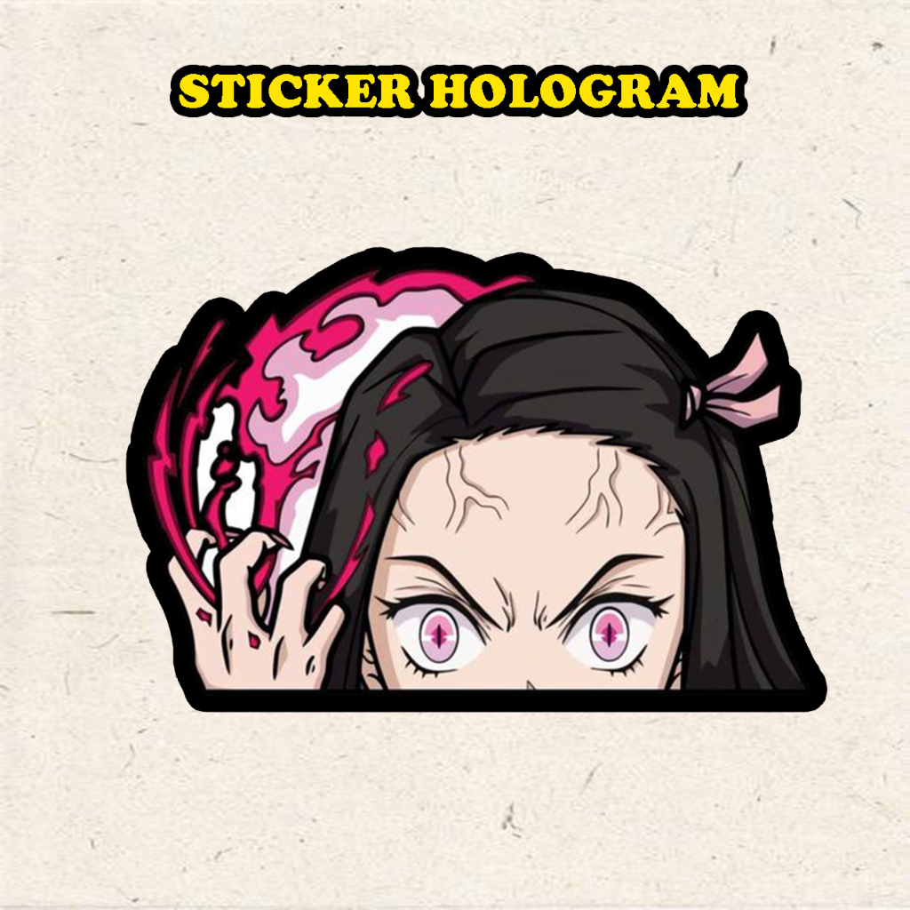 Jual Stiker Hologram Anime Nezuko Demon Slayer Ukuran Cm Shopee