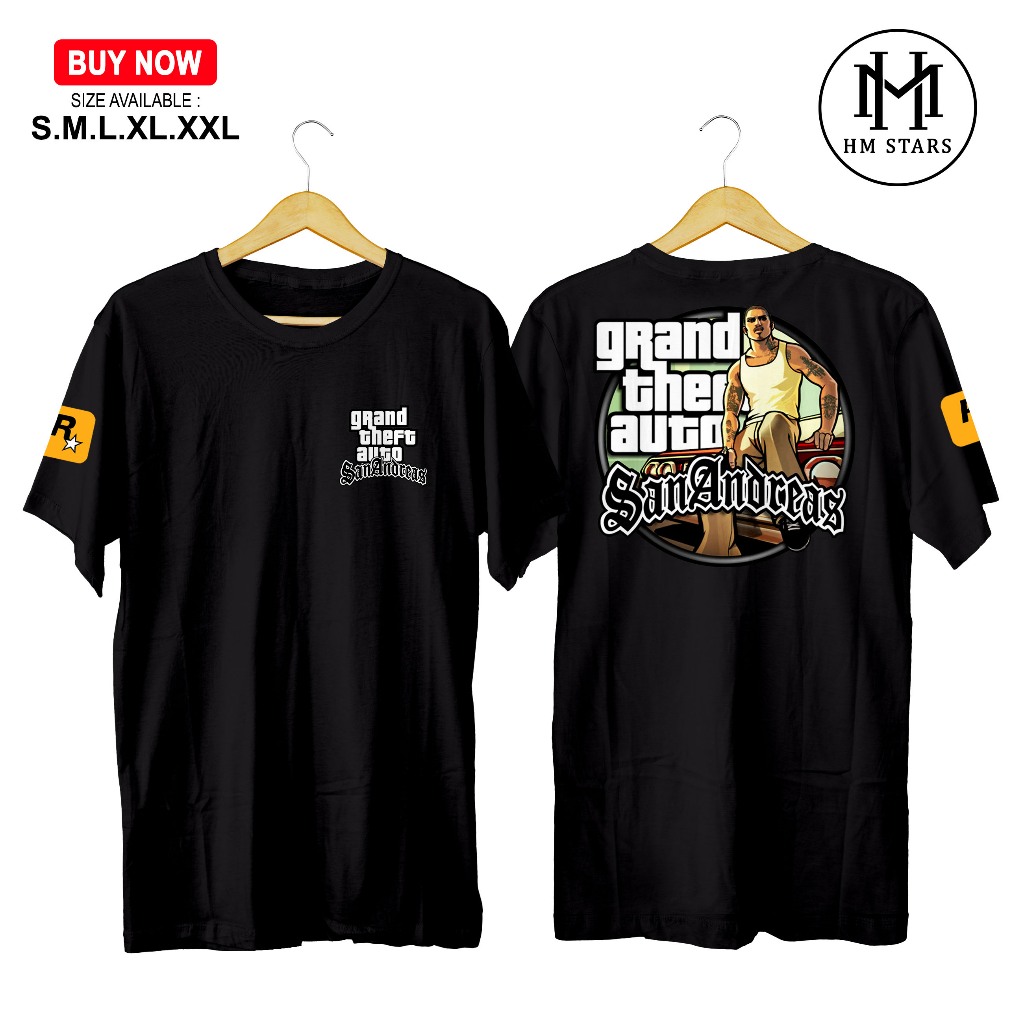 Jual KAOS GTA SAN ANDREAS GRAND THEFT AUTO KAOS KEREN KAOS TEBARU