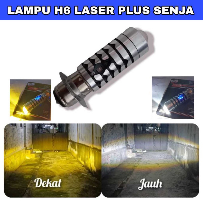 Jual LAMPU LED H6 LASER HI LO DUAL BEAM 2 WARNA AC DC BEBEK MATIC