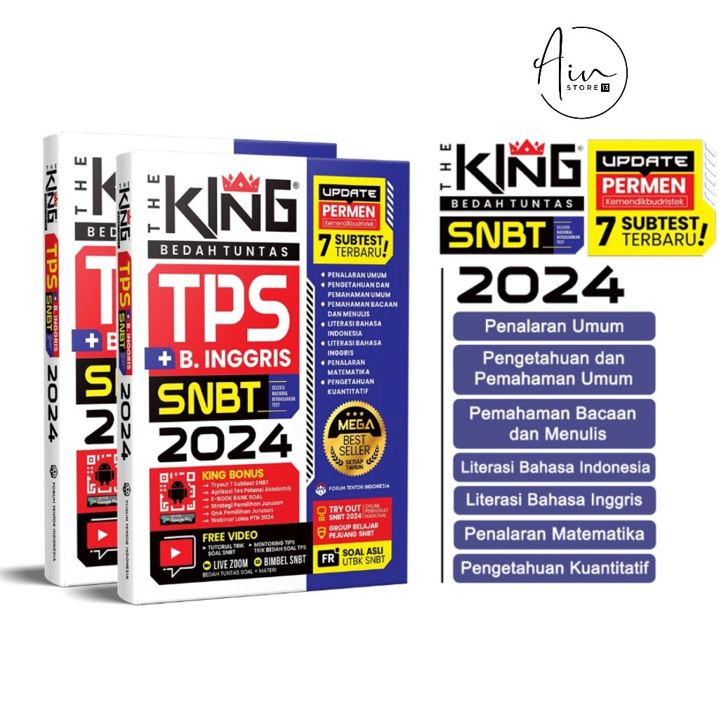 Jual The King Bedah Tuntas TPS SNBT Tes Potensi Skolastik 2024 Update