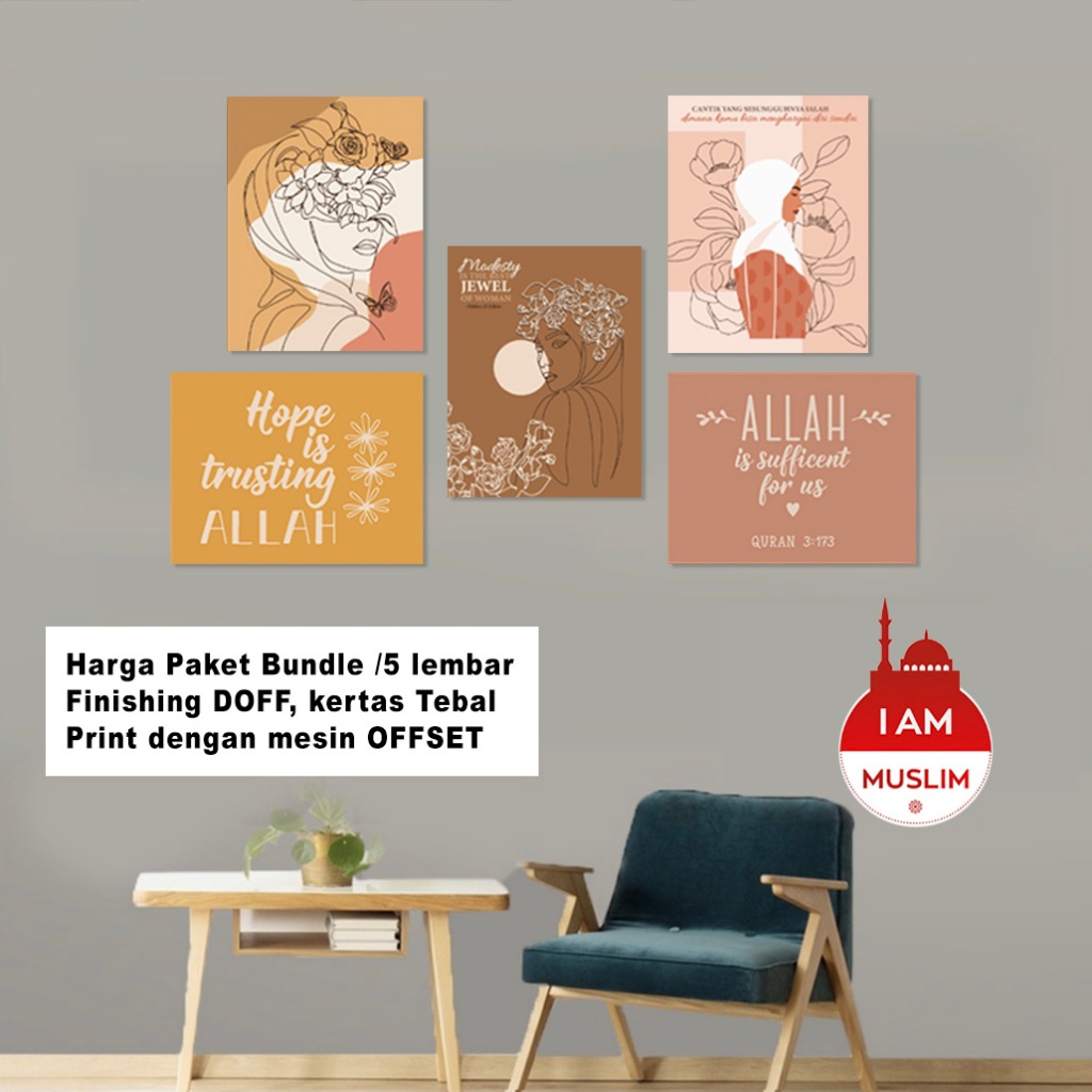 Jual Poster Aesthetic Isi 5 1 Wall Poster Dinding Art Wall 15x30 Cm