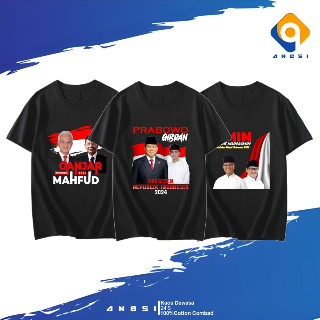 Jual Kaos Presiden Prabowo Gibran Kaos Prabowo Presiden Kaos Ganjar