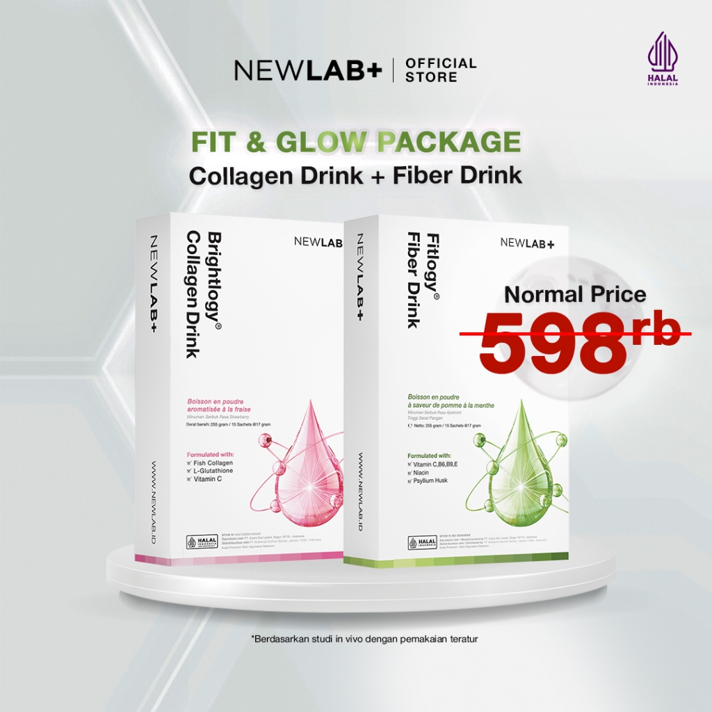 Jual Newlab Bundling Collagen Drink Fiber Drink Apple Minuman