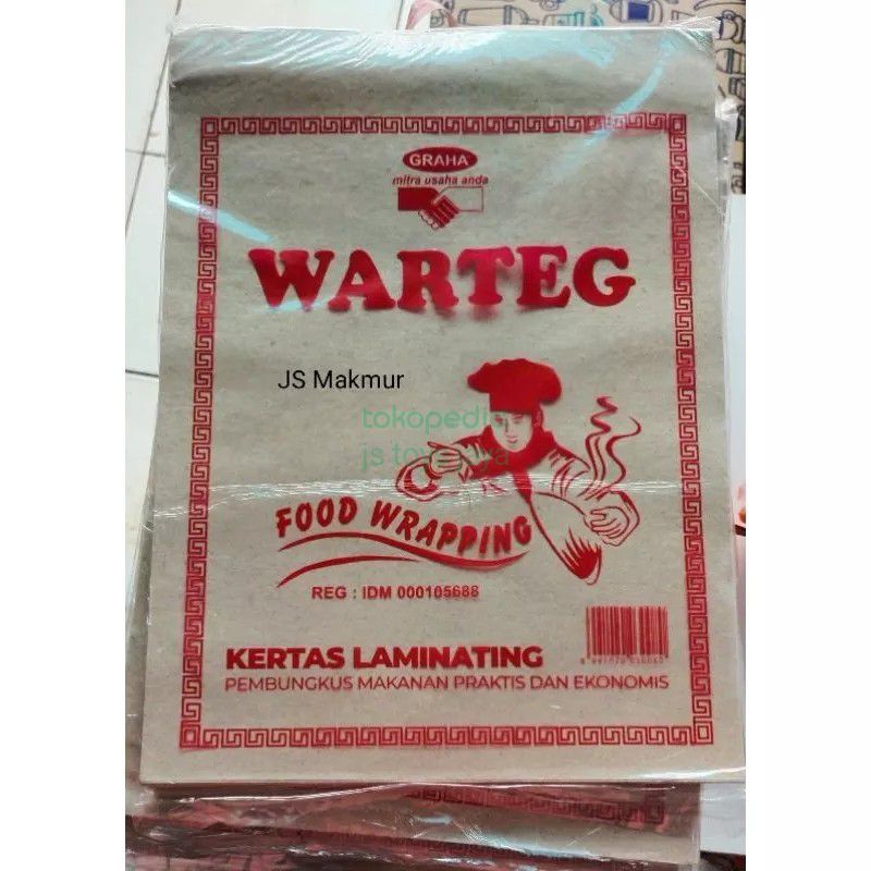 Jual Kertas Nasi Warteg Kertas Bungkus NASI Warna Coklat Isi 100lembar