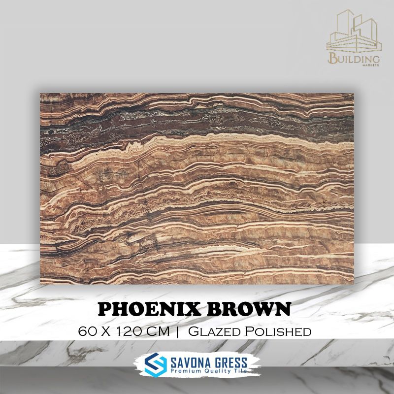 Jual Granite Lantai 60x120 PHOENIX BROWN GLOSSY SAVONA GRESS Shopee