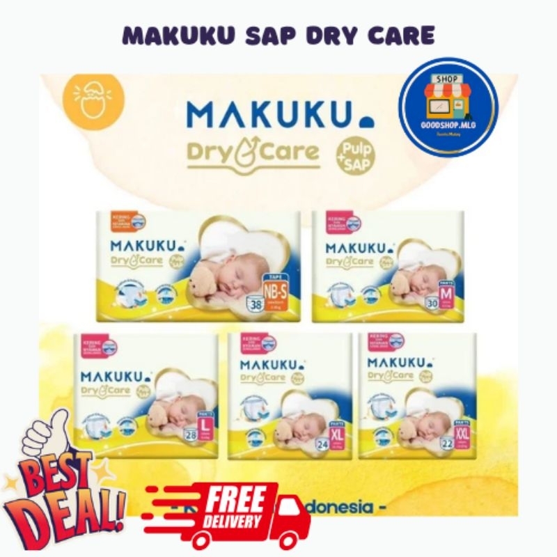 Jual GOODSHOP MAKUKU DIAPERS DRY CARE NB38 M30 L28 XL24 XXL22