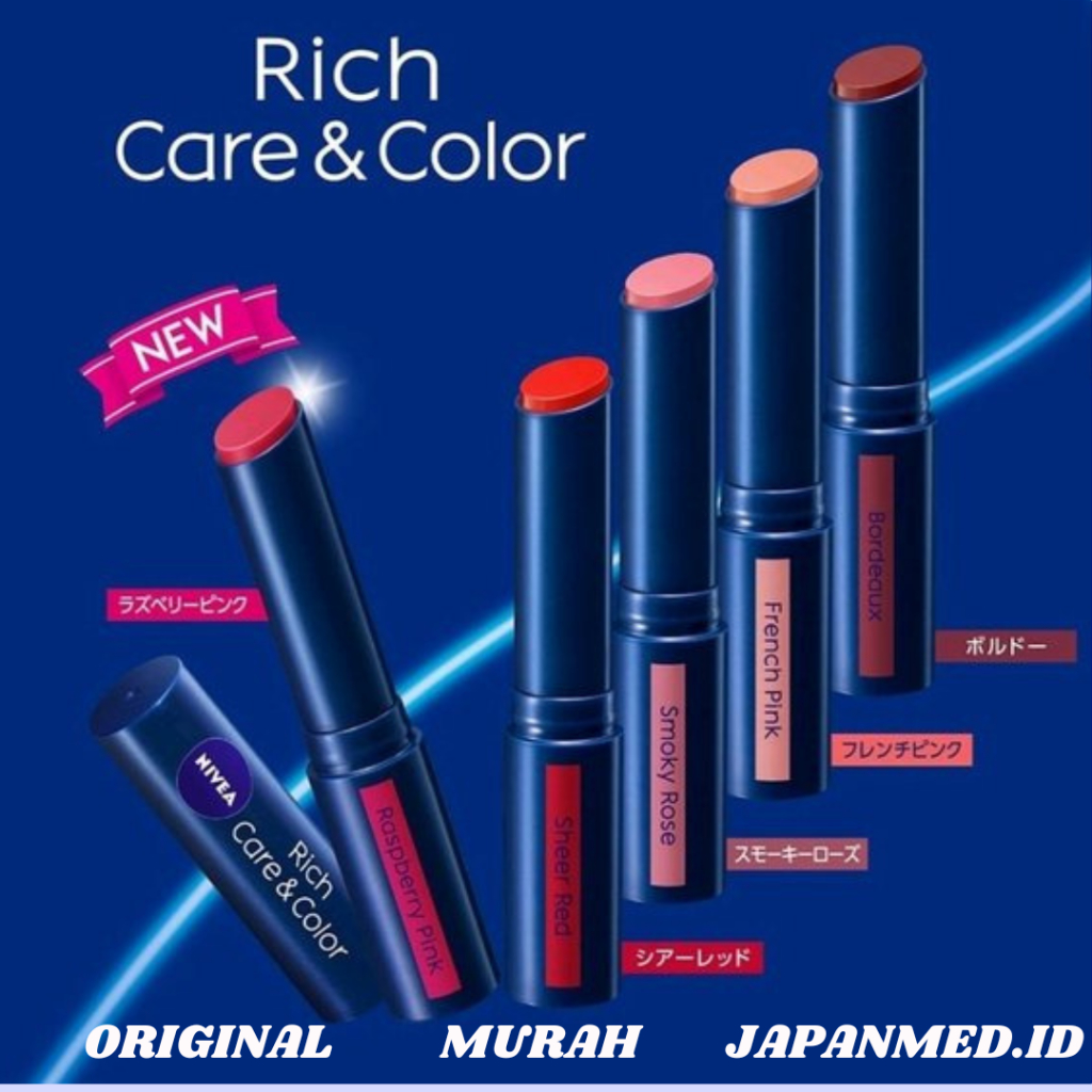 Jual Nivea Rich Care Color Lip Balm Cream Original Japan Shopee