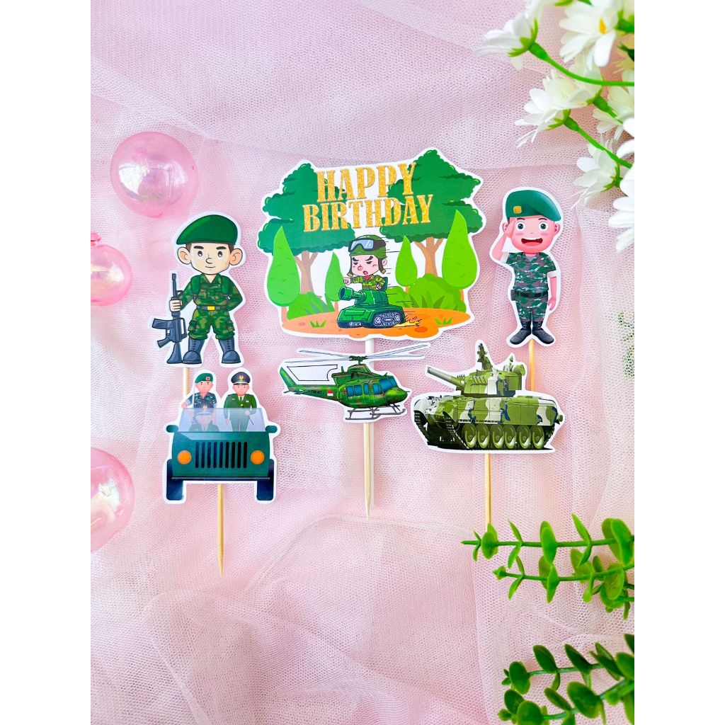 Jual BJ Army Tentara TNI Mini Topper Cake Birthday Hiasan Kue