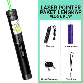 Jual Green Laser Pointer 303 5000MW Warna Hijau Jarak Jauh Baterai Cas