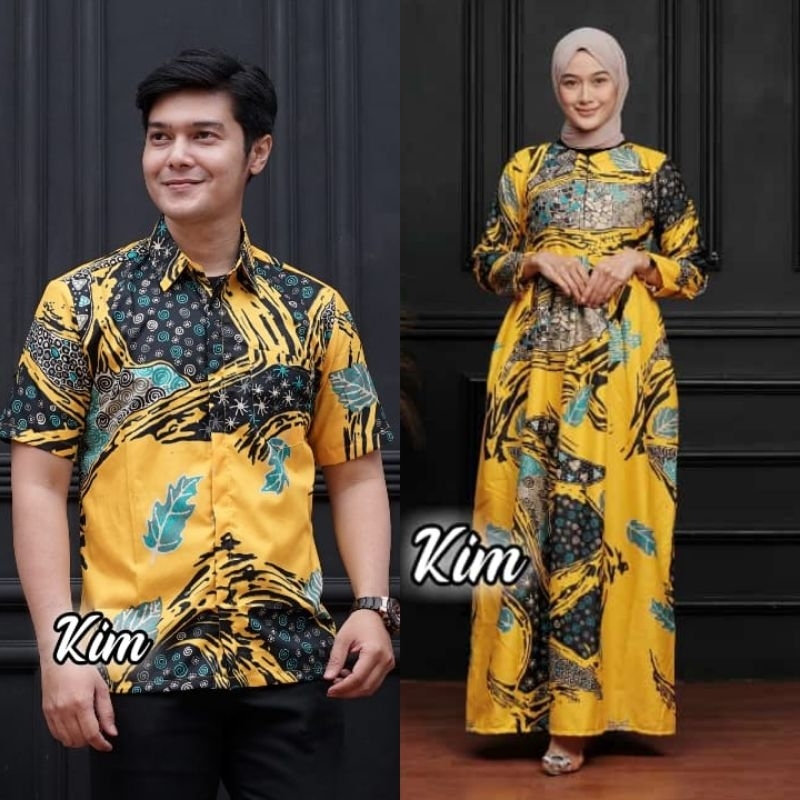 Jual Batik Couple Baju Pria Lengan Pendek Dan Gamis Busui Batik Couple