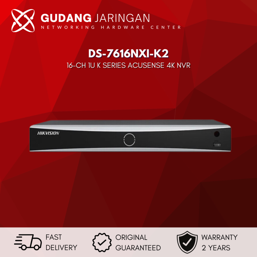 Jual DS 7616NXI K2 HIKVISION NVR 16CH ACUSENSE 4K FACE CAPTURE 2 SLOT