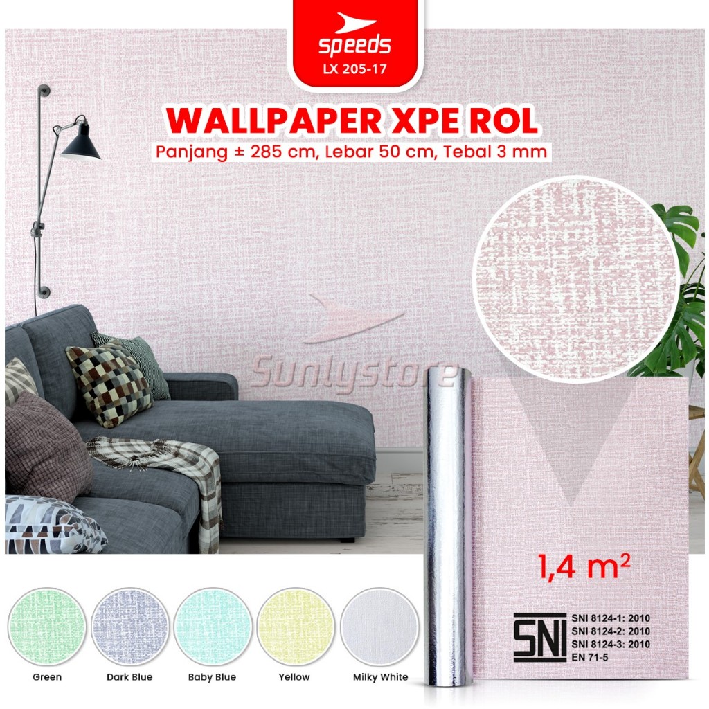 Jual Speeds Sni Wallpaper Dinding Foam Roll Motif Kain Linen Wallpaper