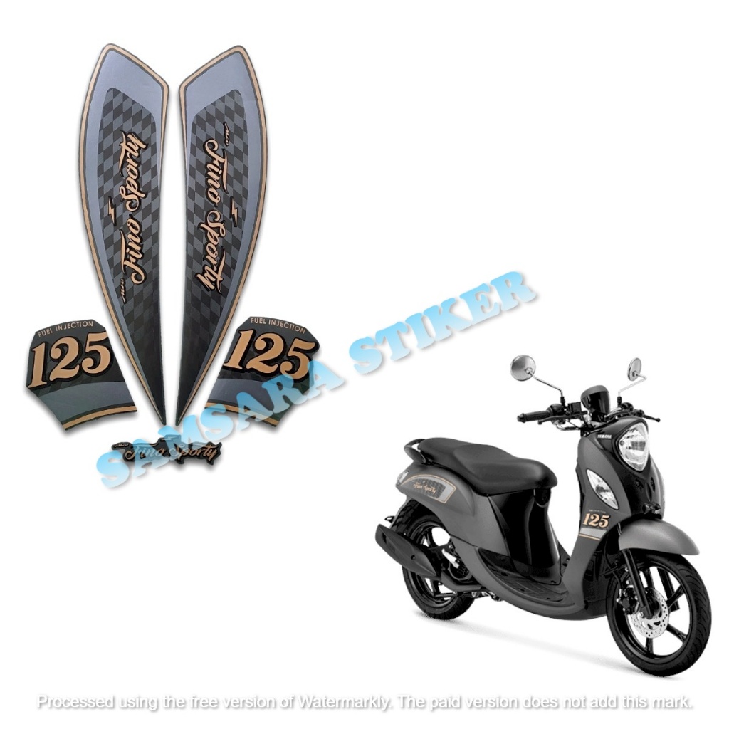 Jual Sticker Striping Motor Yamaha Fino Sporty Fi Abu Standar