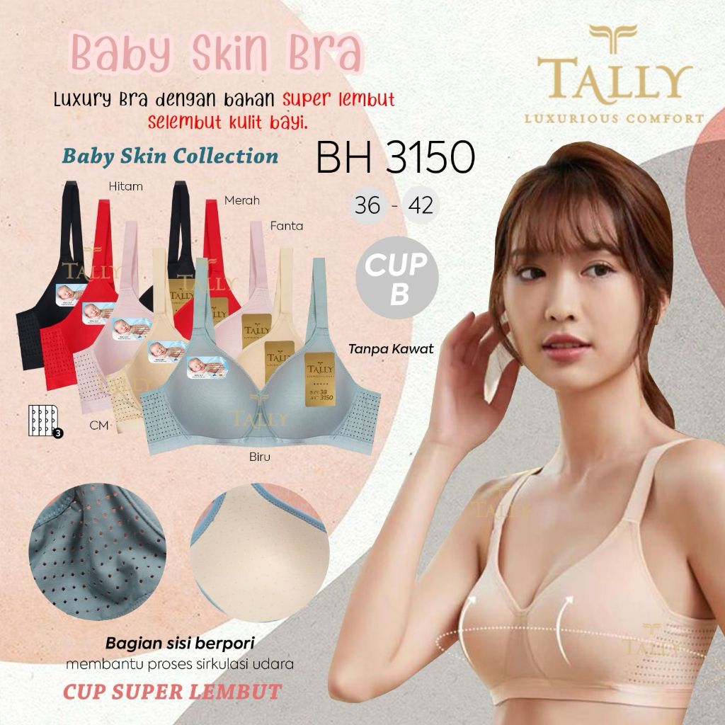 Jual Bh Tally Original Premium Bahan Lembut Baby Skin Bra Bh