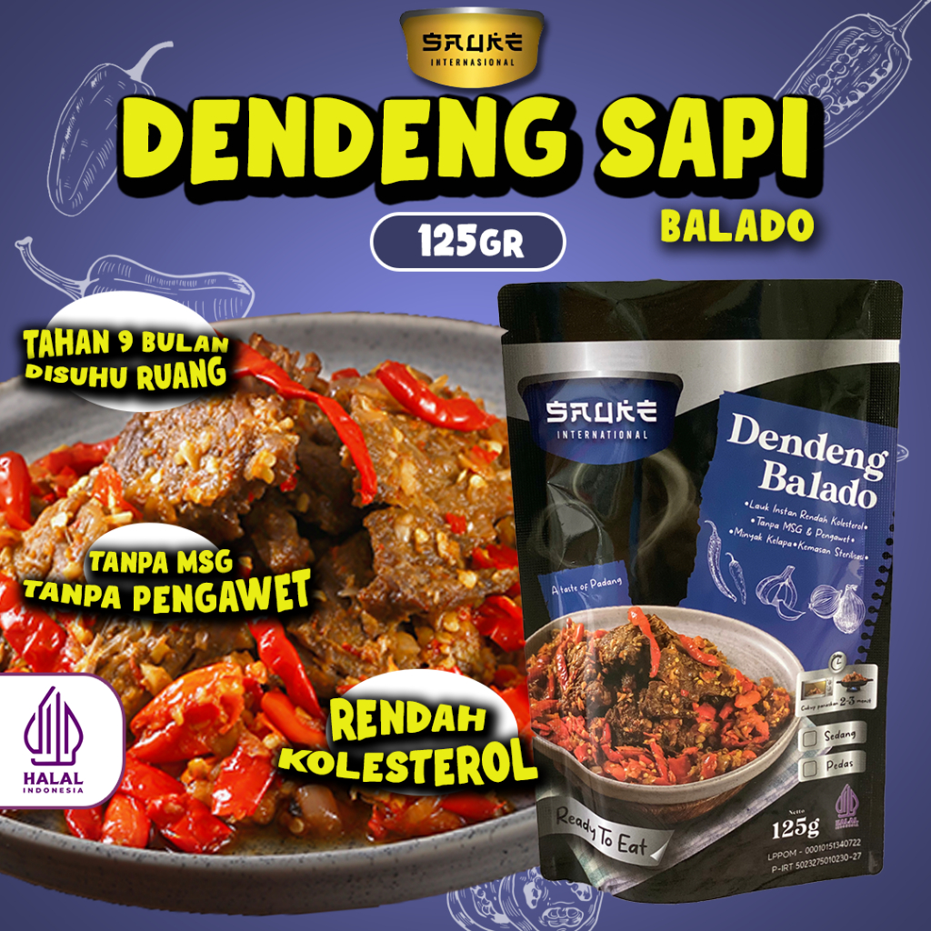 Jual Sauke Dendeng Sapi Balado Gr Lauk Siap Saji Rendah Kolesterol