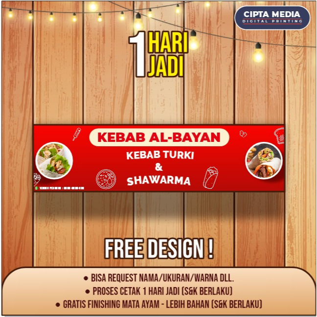 Jual Cetak Spanduk Kebab Turki Banner Kebab Free Design Shopee Indonesia