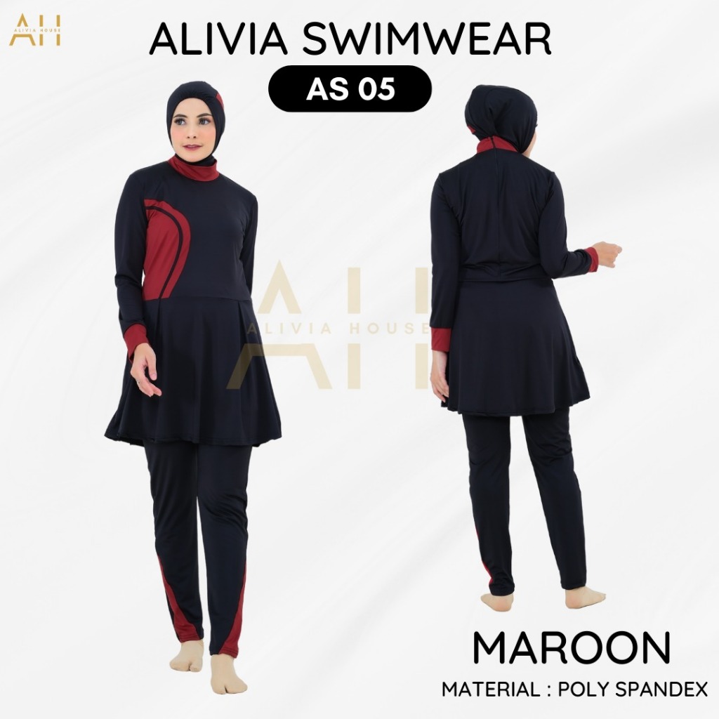 Jual Alivia Swimwear AS05 Baju Renang Muslimah Syari Dewasa Wanita