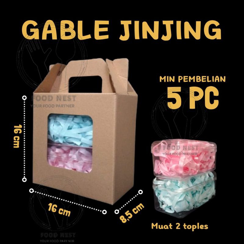 Jual Box Hampers Handle Susun 2 Toples Persegi Panjang 350gr Susun