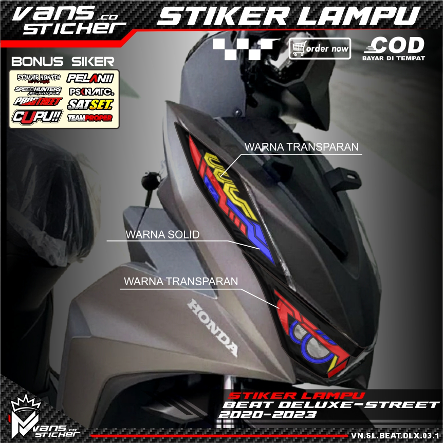 Jual Stiker Variasi Lampu Alis Motor Beat Deluxe Stiker Lampu