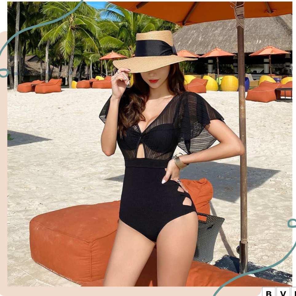 Jual Harga Murah BVN Swimsuit Ruffle Monokini Baju Renang Wanita Model