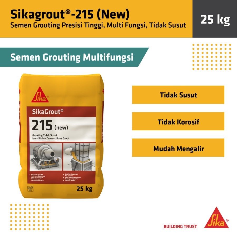 Jual Sika Sikagrout 215 New Semen Grouting Beton Concrete Pondasi 25kg