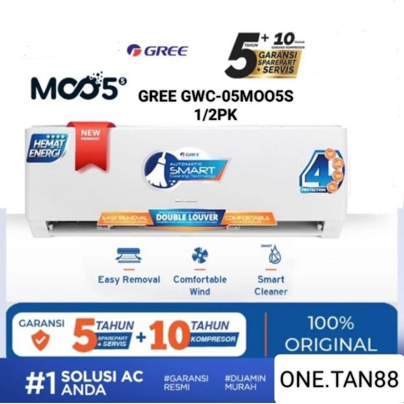 Jual AC SPLIT GREE GWC 05MOO5S 1 2PK Free Pasang Instalasi Pipa