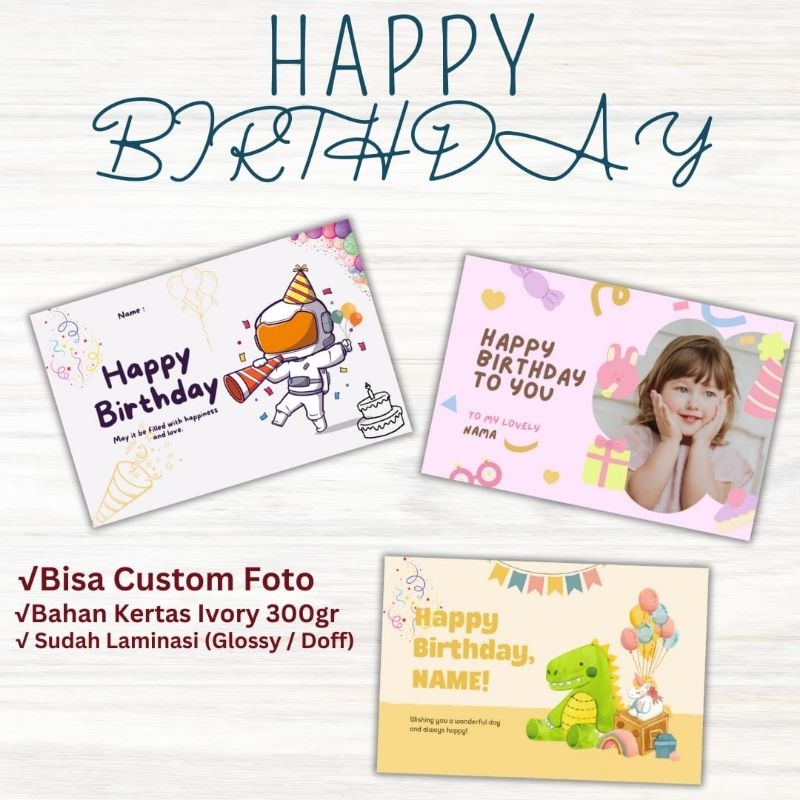 Jual Kartu Ucapan Selamat Ulang Tahun Happy Birthday Greetings Cards