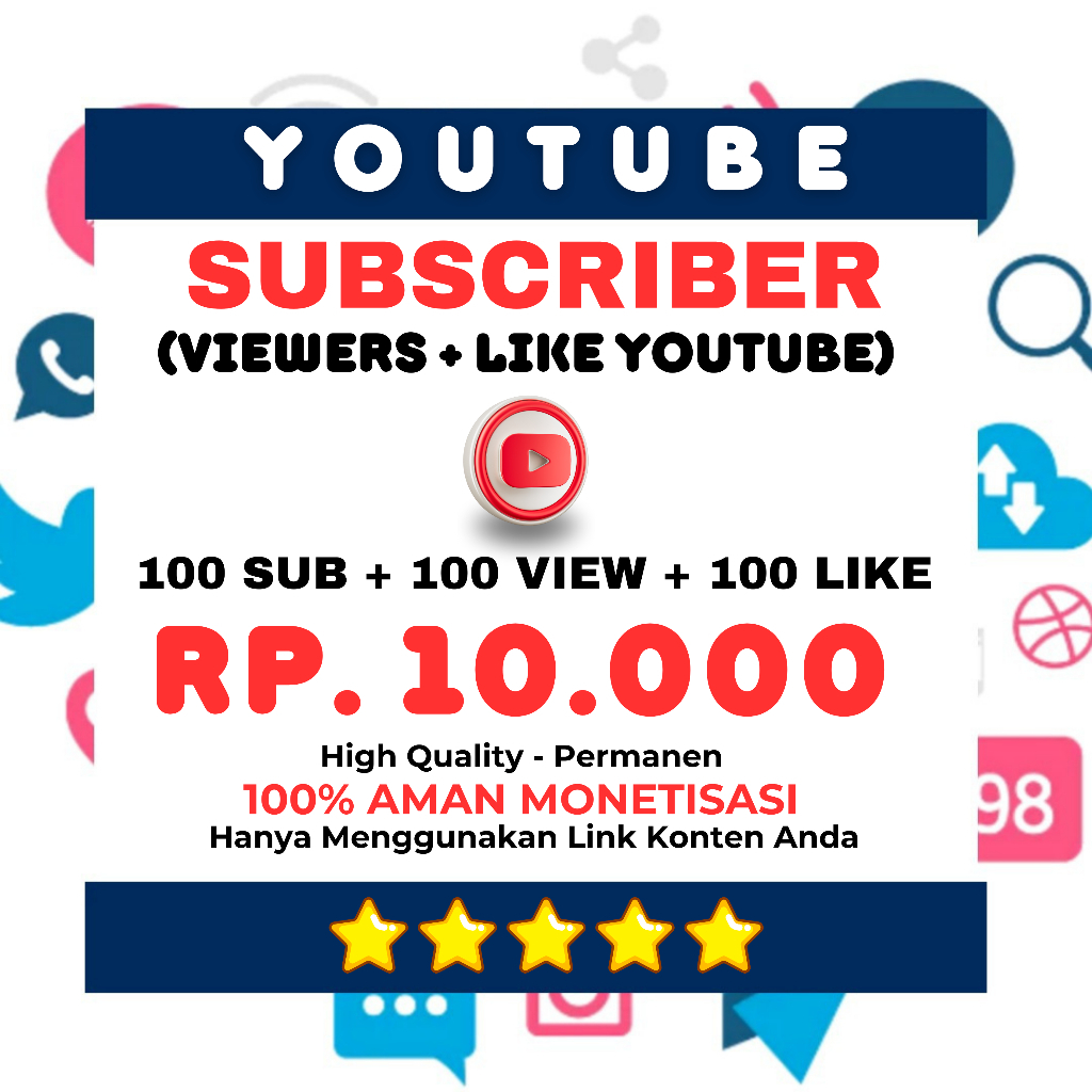 Jual Subscriber Youtube Bonus View Dan Like Permanen Shopee Indonesia