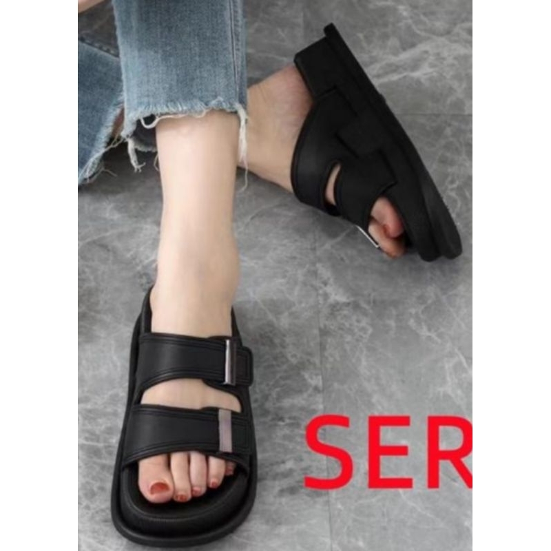 Jual Sandal Alina Lmd Ban Dua Klips Sandal Jelly Wedges Wanita