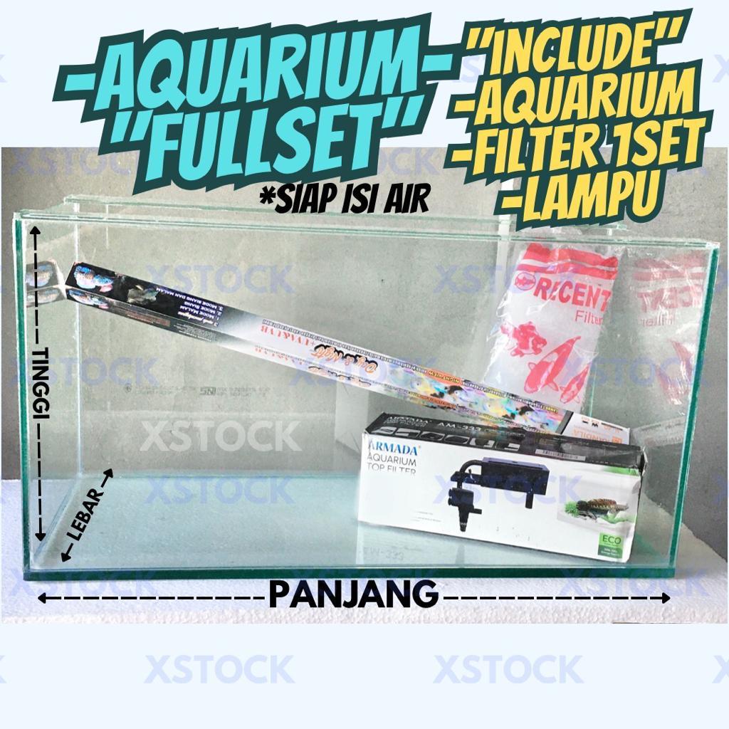 Jual PAKET AQUARIUM KACA FULLSET 60CM 50 40 30CM VIA INSTAN GOJEK TANK