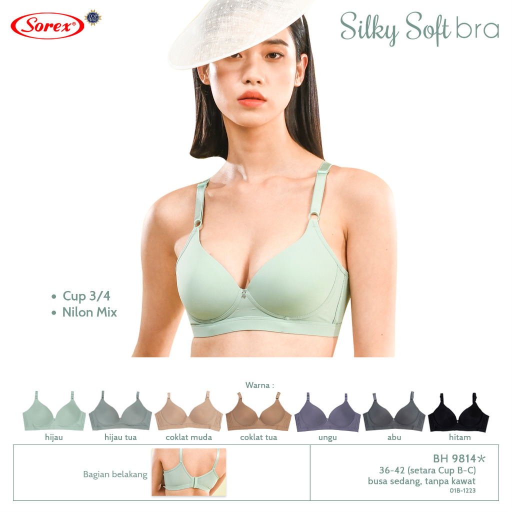 Jual Sorex Bra Cup Besar Tanpa Kawat Busa Kait 3 Setara Cup B C Silky