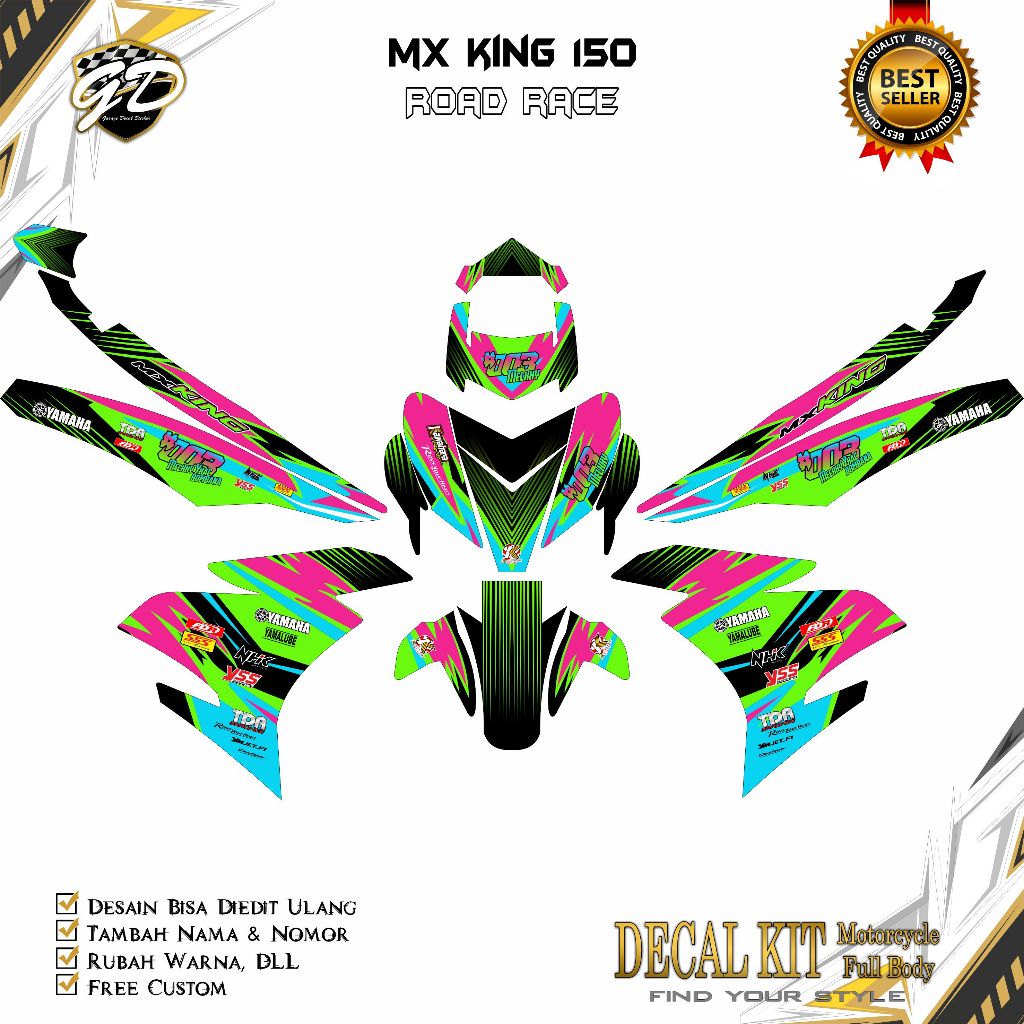 Jual Decal MX King 150 Full Body Decal Jupiter MX 150 Full Body Road