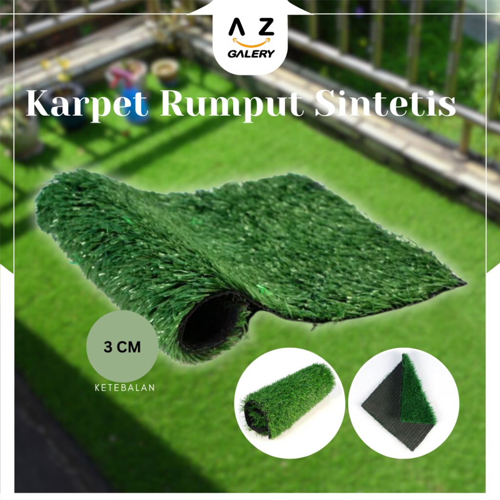 Jual Karpet Rumput Swiss Sintetis Meteran Hiasan Taman Outdoor Indoor